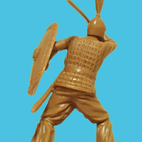 01. Guerrier chinois avec sabre et bouclier.